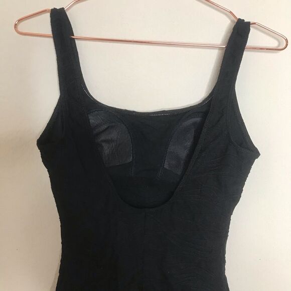 Vintage black textured square neck one piece‎ - Picture 4 of 8